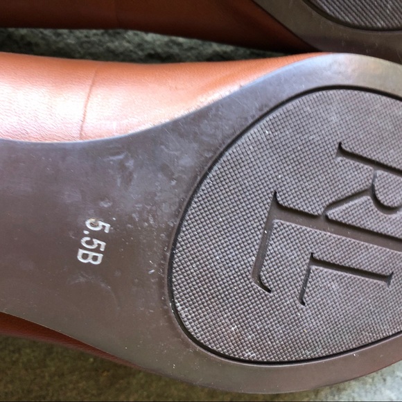 Ralph Lauren Chestnut Brown Leather Bow Flats 5.5 - Picture 11 of 12